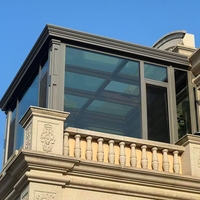 Terraza de aluminio para jardín de villa, prefabricada, con doble acristalamiento templado de bajo emisivo y alto aislamiento térmico