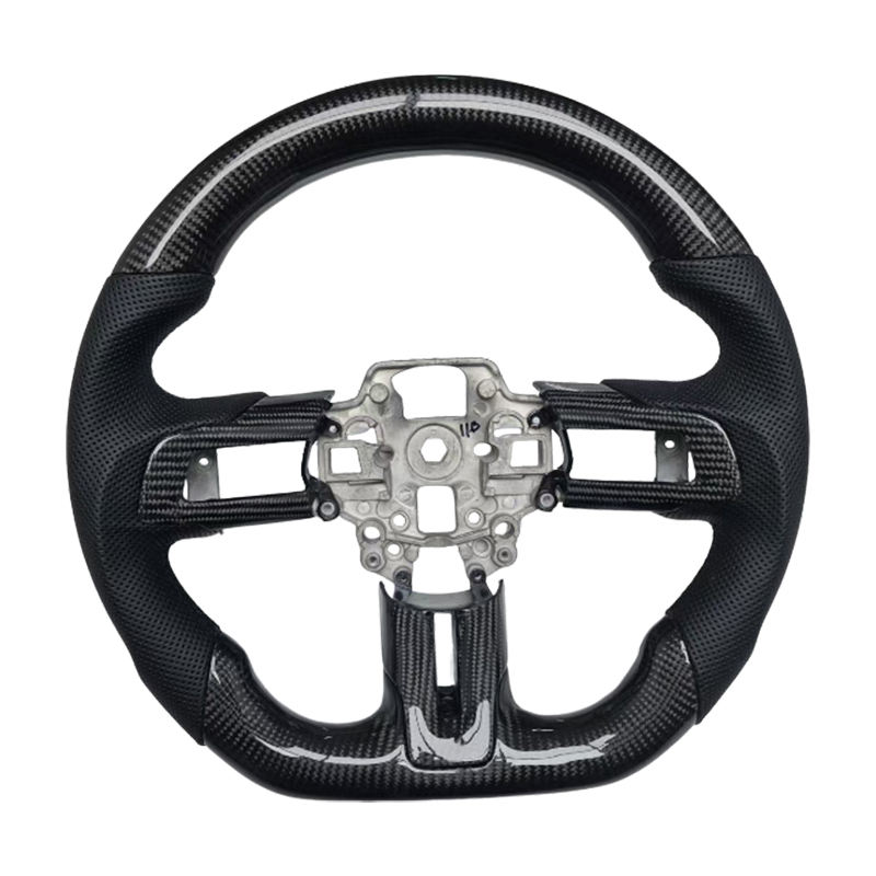 หนังเจาะรู+คาร์บอนไฟเบอร์+เย็บสีดำ