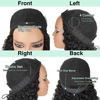 Wig rambut manusia keriting Burma alami tanpa lem, untuk wanita kulit hitam, mudah dipakai, sudah dirapikan, model setengah wig yang bisa dibalik.
