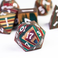 Pour Udixi 7-PC Donjons et Dragons en bois polyédriques Jeu de dés RPG Couleur arc-en-ciel pour les joueurs RPG