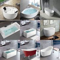 Baignoire transparente moderne pour adulte, baignoire autoportante en résine solide pour une personne