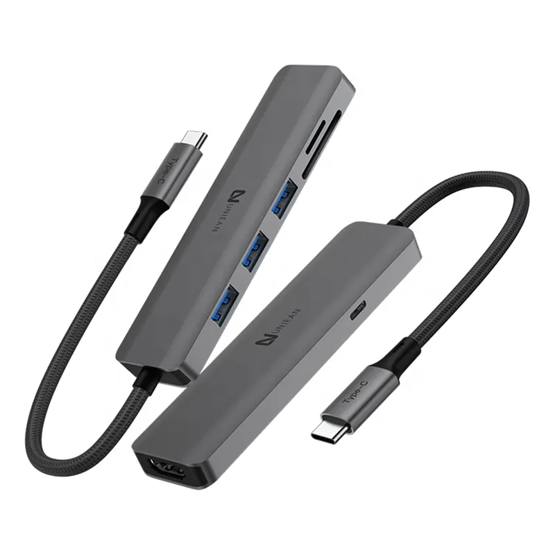 محطات منافذ توصيل للحواسيب المحمولة ومحولات طاقة USB C 3.0 للمحرك الصناعي للكمبيوتر المحمول مقبس 7 في 1