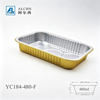 Contenants alimentaires jetables carrés en plastique PET/PP, résistants au four, avec couvercle en plastique, modèle YC184/480