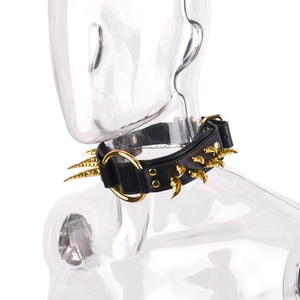 สร้อยคอหนังสไตล์พังก์แบบกอธิค ประดับหมุดยาว หนัง PU หมุดแหลม - Product Image 1