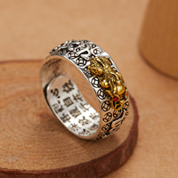 Anneau de protection Feng Shui Pixiu Mani Mantra, charme porte-bonheur, amulette de richesse, anneau réglable, bijoux bouddhistes