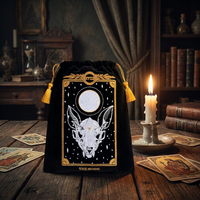 Tas Kartu Tarot Beludru Custom Bersulam, Sarung Buku, Kantong Pelindung E-Reader dengan Rumbai