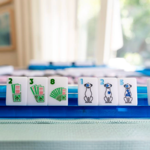 Tuiles de Mahjong Grises Personnalisées pour Chiens – 160 Pièces en Acrylique Blanc Brillant Gravé de Qualité Luxe pour Divertissement en Club - Product Image 5