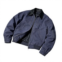 Veste de travail personnalisée pour homme en toile 100% coton respirante coupe-vent avec fermeture éclair, style streetwear, col rabattu, vintage, ample, durable, logo OEM