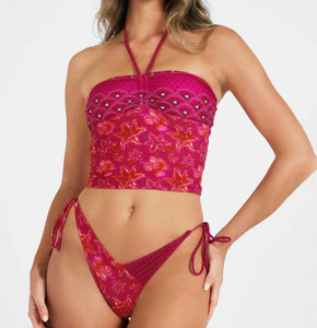 Sexy <strong>Bandeau</strong> <strong>Tankini</strong> Women Recycled Nylon Spandex Strapless Halter Adjustable Anti Slip Support Swimwear Beach OEM Custom - Product Image 3