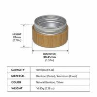 Kemasan Kosmetik Aluminium Tutup Bambu Ramah Lingkungan Premium Kustom 10ml Wadah Perawatan Kulit Berkelanjutan Grosir Massal