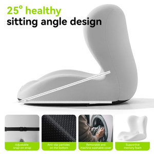 Cojín de asiento de coche de diseño ergonómico ortopédico para aliviar el dolor, silla de oficina, almohadas lumbares de espuma viscoelástica antideslizante de algodón, cojines de asiento - Product Image 2