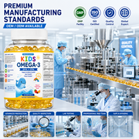 Cápsulas Blandas de Omega 3 DHA EPA para Niños, Marca Privada OEM, Suplemento de Aceite de Pescado para Niños, Apoyo al Desarrollo Cerebral, 60 Unidades