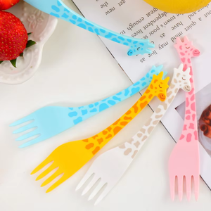 Anya Sáng Tạo Bento Mini Ngã Ba Đặt Trẻ Em Cấp Thực Phẩm Nhựa Dĩa Động Vật Trang Trại Trái Cây Phim Hoạt Hình Dấu Hiệu Biểu Tượng Tùy Chỉnh Dễ Thương Mini Tenedores - Product Image 5