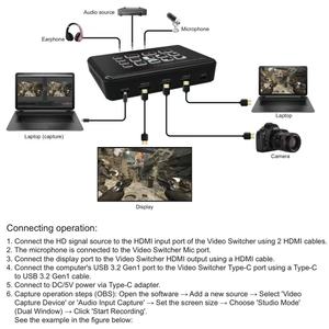 Commutateur vidéo HDMI SYONG 1080p 2 voies 2 entrées 1 sortie, commutateur HDMI 2*1 avec prise en charge HDCP1.4 et audio intégré pour la diffusion en direct - Product Image 5