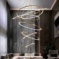 Lustre de décoration d'intérieur moderne Salon Salle à manger Anneau en acrylique Led Suspension