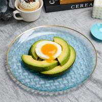 Assiettes de présentation jetables Wuxitopteam élégantes et modernes en plastique PS à motif tressé, bord doré, 7/10 pouces, pour fêtes