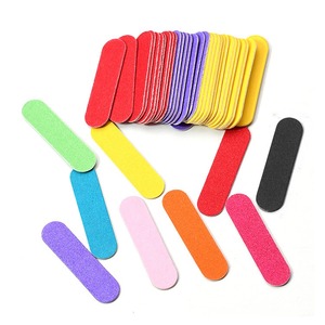 100 Pcs/bag Disposable Mini 6cm Double Side Wood Nail Files Emery Board Colorful Sandpaper Grinding Polishing Manicure Tools