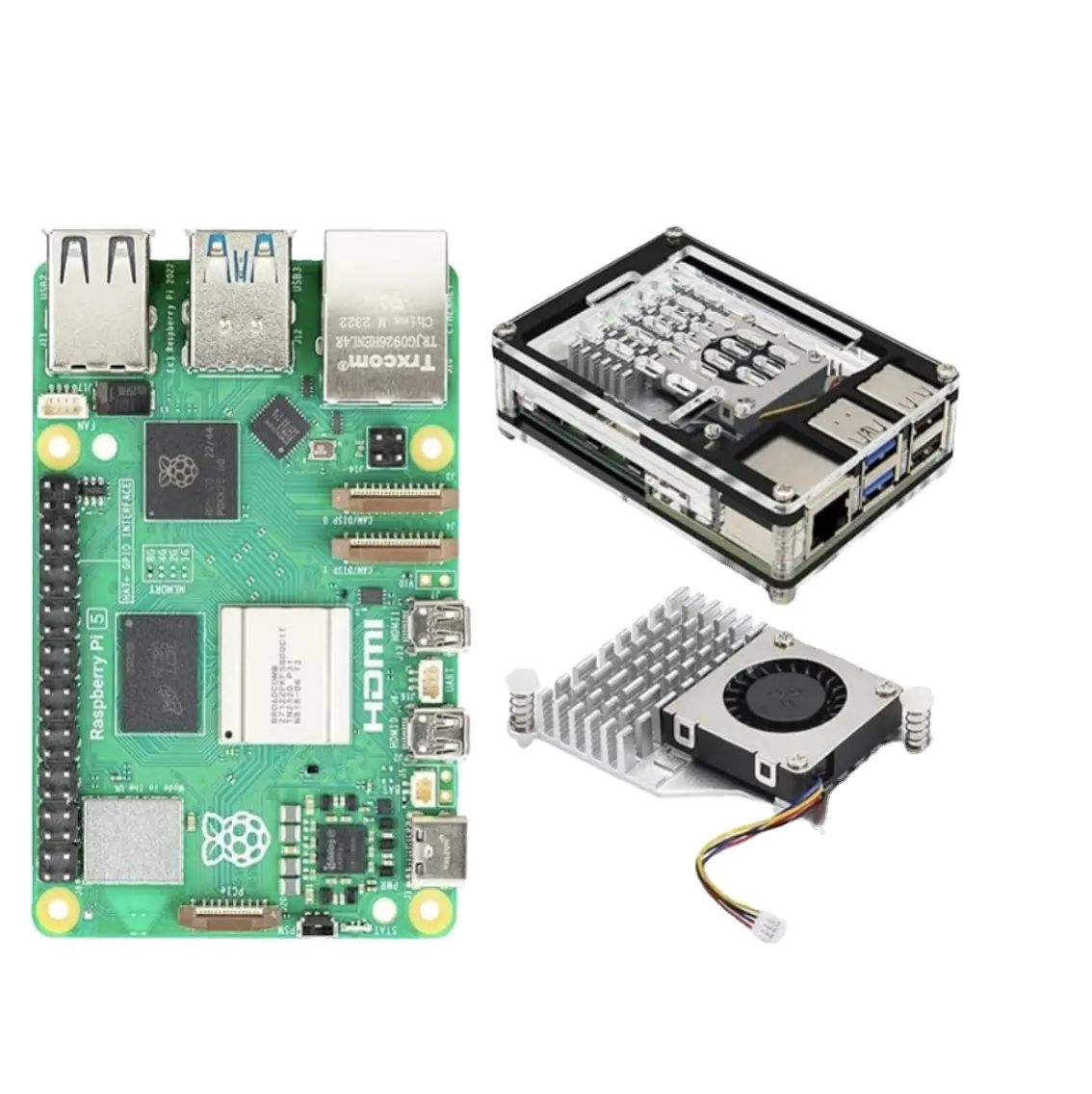 Raspberry Pi 5 8GB Kit base tra cui Raspberry Pi 5 8GB Board Raspberry Pi 5 Case e dispositivo di raffreddamento per Raspberry Pi 5(8GB RAM)