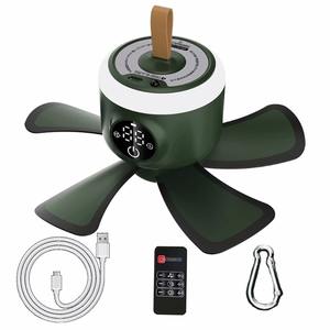 Ceiling Fan Multifunction Timing Camping Fan <b>Lights</b> USB Rechargeable Wireless Remote Control 4 Gears With LED Lamp Ceiling Fan - Product Image 2