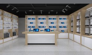 Design Moderno di Bancone per <span class=keywords><strong>Negozio</strong></span> di Computer, Scaffali in Legno per Computer, Design per <span class=keywords><strong>Negozio</strong></span> di Giochi - Product Image 2