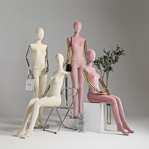 Boutique magasin de vêtements mode Mannequins femme placage main réglable velours corps complet Mannequin femme avec cheveux décorer - Product Image 3