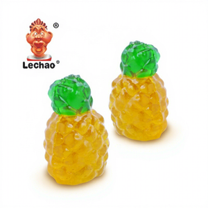 Vente directe d'usine, sachet de 1 kg en vrac, bonbons gélifiés fruités en forme d'ananas 3D, <span class=keywords><strong>halal</strong></span> - Product Image 3