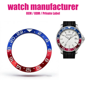 Pièces de montre, insert de lunette en aluminium GMT, échelle horaire 24H, anneau de lunette en aluminium multicolores pour boîtier de montre de 40 mm, logo personnalisé acceptable - Product Image 3