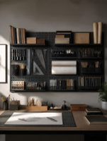 Panneau métallique modulaire à picots de 25 mm de pas. Panneau de rangement mural en acier. Convient aux salles d'étude et aux salles de jeux.