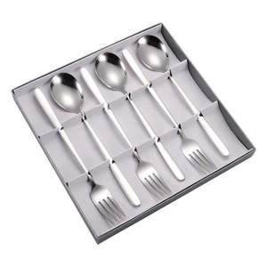 Nuova <b>Set</b> <b>6</b> Piece Gold Stainless Steel Cutlery Fork Spoon Gift Box <b>Dinnerware</b> <b>Set</b> - Product Image 5