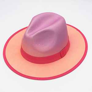 Chapeau de couleur dégradé européen et américain unisexe New Double Felt Street Trend Custom Adult Panama Hats - Product Image 1