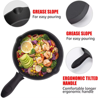 Ensemble de 7 ustensiles de cuisine en fonte Bright Houseware : Cocotte, Poêle à frire, Plaque de cuisson – Écologique, Pré-culotté, Style américain, Compatible four
