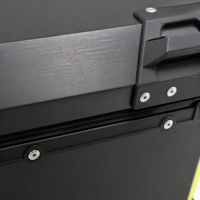 Boîte à bagages arrière pour moto en alliage d'aluminium noir 65L, vente en gros d'usine, boîte de rangement étanche pour accessoires de voyage en moto