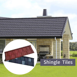 Tuiles de toiture en métal revêtues de pierre durables 50 ans, style <span class=keywords><strong>ardoise</strong></span> européenne, résistantes à la chaleur et aux intempéries, fabriquées à la machine, pour toitures d'appartements et de villas - Product Image 2