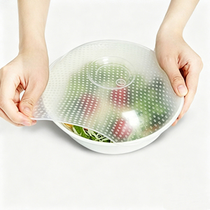 Couvre-aliments en silicone transparent réutilisable, couvercle universel pour la conservation des aliments - Product Image 1