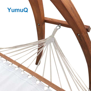 YumuQ Lona portátil Acampar al aire libre Madera <span class=keywords><strong>de</strong></span> <span class=keywords><strong>teca</strong></span> Cañón Patio Hamaca con soporte Columpio Silla Toldo - Product Image 4