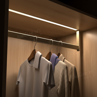 Lumière LED intégrée ultra-mince pour intérieur, longueur personnalisée 20 cm, 30 cm, 40 cm, 100 cm, dans un placard, une armoire, un placard, avec détecteur de mouvement