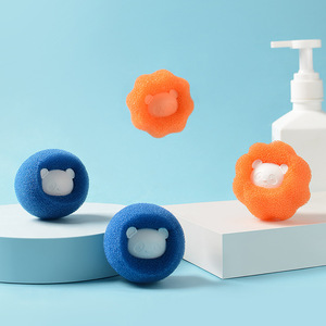 Bola de limpieza de esponja para <span class=keywords><strong>lavadora</strong></span>, eliminación de manchas de pelo pegajoso, esponja de dibujos animados antienredos, Bola de lavandería, pelo pegajoso - Product Image 3
