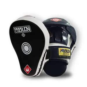 Wolon curvo logo personalizzato velocità di messa a fuoco punch guanti mma training boxe e muay thai pads guanti mezzi del fuoco