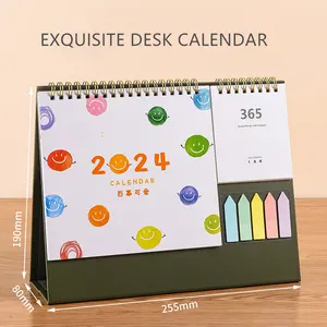 2024 Hotsales tabela calendário personalizado impressão mesa calendário com nota pegajosa morandi e memo pad