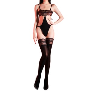 Sexy Lace Strapless Backless Halter Top Ultra Thin See Through Silky Lingerie Set For Women - Product Image 5