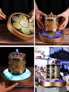 Rueda Maglev budista tibetana rueda de oración de verdad de seis caracteres, rueda de oración budista tibetana de mesa Maglev, para rezar - Product Image 6