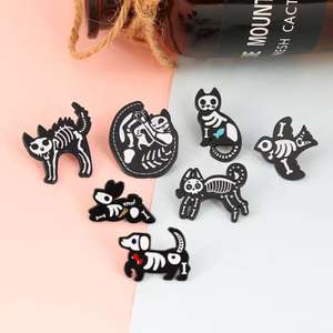 Oferta Especial: Pin de Metal de Dinosaurio de Dibujos Animados, Pin de Solapa de Aleación de Zinc Negra Esmaltada con Diseño Divertido y Creativo de Animales, Pin de Solapa de Gato, Artesanía Metálica para Regalos - Product Image 2