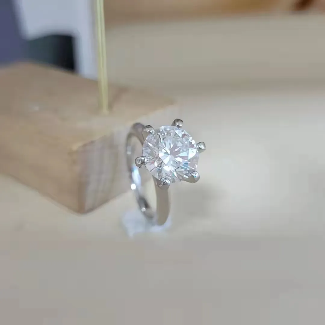 1ct Lab-created Round Cut Diamond Ring White Gold Swirl Engagement Ring Diamond Gift