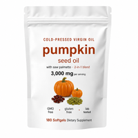 Cápsulas de Aceite de Semilla de Calabaza, 180 Unidades, 3000mg, Prensado en Frío, Virgen, Saw Palmetto, Apoyo Diario para el Bienestar, OEM, ODM, Marca Privada