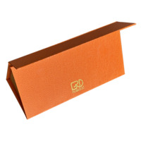 ROGOOD Usine Vente Orange Couleur Cuir Papier Triangle Forme Cosmétique Boîte Cadeau pour Bouteille de Parfum Accepté Personnalisé P1119