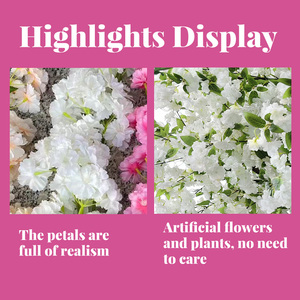 Hot Bán 1.5M Màu Hồng Trắng Nhân Tạo Hoa Cây Handmade Nhân Tạo Hoa Anh Đào Cây Cho Đám Cưới Vườn - Product Image 4