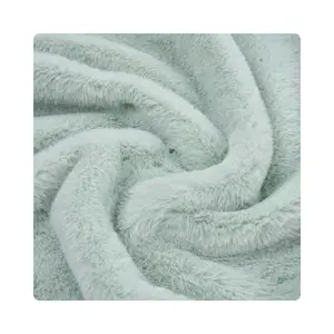 J2311271- Custom Faux Fur fabric textile raw material 100 Polyester Solid Flannel Fleece Fabric For Blanket and Garments