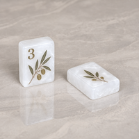 Tuiles de Mahjong en résine nacrée douce, gravées avec précision, pour Mahjong américain, pièces de jeu personnalisées pour mariage ou cadeau de pendaison de crémaillère