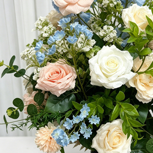 Arreglo Floral Artificial en Pedestal para Boda, Color Azul Pastel Soñador, Estilo Champán, para Primavera, al Aire Libre - Product Image 3