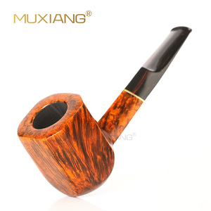 Muxiang Tobacco Pipe Straight Handle Solid Wood Handmade Men's Smoking Pipe Filter Retro Style - Product Image 1